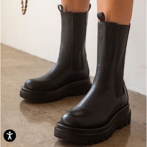 Black chunky boots